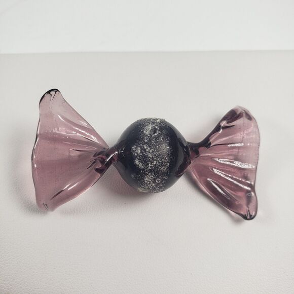 Vintage 1960's Murano Art Art Glass Candy Amethyst Purple White Rare - Picture 1 of 8